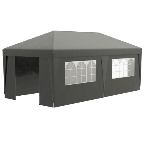 Outsunny 10' X 19.5' Pop Up Canopy Tent With Sidewalls, Height Adjustable Large Party Tent Event She