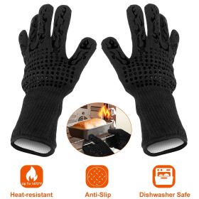 BBQ Gloves 1472��F Heat Resistant Grill Gloves Anti-slip Carbon Fiber BBQ Gloves