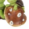 [only for pickup with a prepaid label]Garden Statue Cute Frog Face Turtles Figurines,Solar Powered Resin Animal Sculpture with 3 Led Lights for Patio,