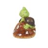 [only for pickup with a prepaid label]Garden Statue Cute Frog Face Turtles Figurines,Solar Powered Resin Animal Sculpture with 3 Led Lights for Patio,