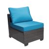 Outdoor Garden Patio Furniture 7-Piece PE Rattan Wicker Cushioned Sofa Sets and Coffee Table, patio furniture set;outdoor couch;outdoor couch patio fu