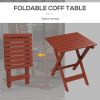 Outsunny Outdoor Rocking Chair Set of 2 with Side Table, Patio Wooden Rocking Chair with Smooth Armrests, High Back for Garden, Balcony, Porch, Suppor