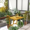 Outsunny Balcony Railing Table, Outdoor Folding Hanging Table / Desk, Space Saving 4 Height Adjustable Wood Balcony Bar Table for Serving Food, Flower