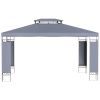 Outsunny 10' x 13' Patio Gazebo, Double Roof Outdoor Gazebo Canopy Shelter with Screen Decorate Corner Frame, for Garden, Lawn, Backyard and Deck, Gra