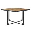Patio All-Weather PE Wicker Dining Table Set with Wood Tabletop for 8; Black Rattan+Beige Cushion (9-Piece)