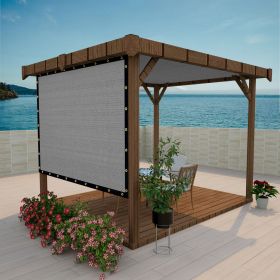 Shade Fabric Light grey Sun Shade Cloth with Grommets for Pergola Replacement Shade Cover Canopy Cable Zip Ties (Color: Light grey, size: 5ft x17ft)