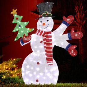 Lighted Snowman Christmas Yard Decorations (Color: As Picture)
