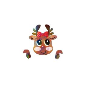 Christmas Fence Peek And Decoration Santa Claus Reindeer Fence Yard Signs For Holiday Xmas Garden Courtyard Wall Decorations (Color: Elk)