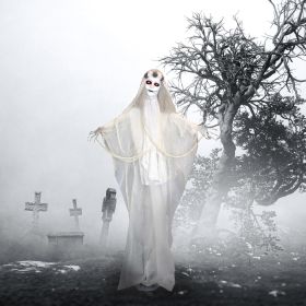 Haunted Hill Farm Zombie Bride with Pop-Up Head and Light-Up Eyes (Style: 60" Standing Bride)