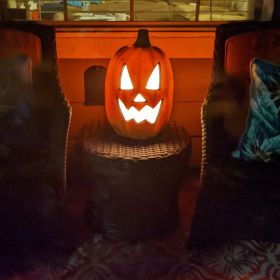 Lantern Halloween Pumpkin Lights- Waterproof Pre-lit Pumpkin Lighted JackoLantern for Halloween Porch, Party, Front Door (Color: 16in-scary Face)