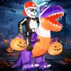 12FT Halloween Inflatables Decoration Giant Ghost with 3-Colored Flame Rotation LED Light Spooky Halloween Decorations Outdoor Blow Up Yard Decoration