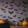 36 Pack Halloween Bats Wall Decor â€“ Lighted 3D Bat Stickers Assorted Size for Halloween Party, Bedroom Window Decorations